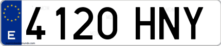 Ejemplo de matrícula de coche ordinaria 4120 HNY