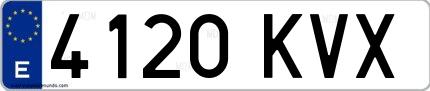 Ejemplo de matrícula española 4120 KVX