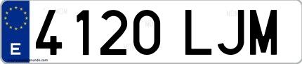 Ejemplo de matrícula española 4120 LJM