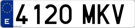 Ejemplo de matrícula española 4120 MKV