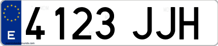 Ejemplo de matrícula de coche ordinaria 4123 JJH