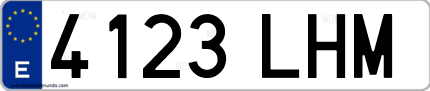 Ejemplo de matrícula de coche ordinaria 4123 LHM