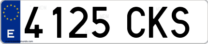 Ejemplo de matrícula de coche ordinaria 4125 CKS
