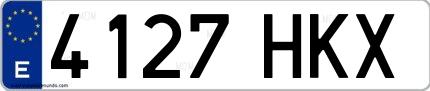 Ejemplo de matrícula española 4127 HKX