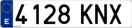 Ejemplo de matrícula española 4128 KNX