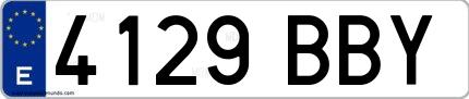 Ejemplo de matrícula española 4129 BBY