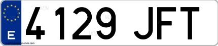 Ejemplo de matrícula española 4129 JFT