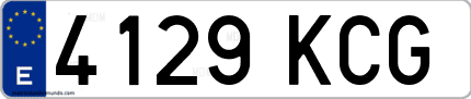 Ejemplo de matrícula de coche ordinaria 4129 KCG