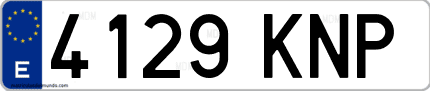 Ejemplo de matrícula de coche ordinaria 4129 KNP
