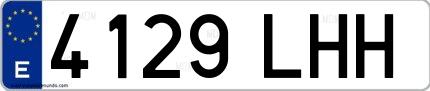 Ejemplo de matrícula española 4129 LHH