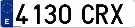 Ejemplo de matrícula española 4130 CRX