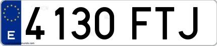 Ejemplo de matrícula española 4130 FTJ