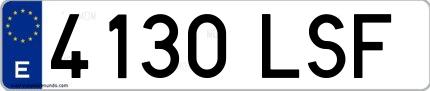 Ejemplo de matrícula española 4130 LSF