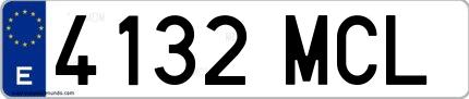 Ejemplo de matrícula española 4132 MCL