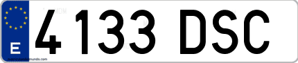 Ejemplo de matrícula de coche ordinaria 4133 DSC