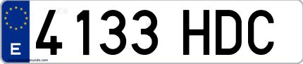 Ejemplo de matrícula de coche ordinaria 4133 HDC
