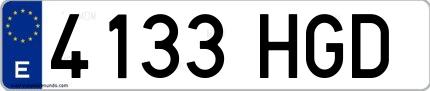 Ejemplo de matrícula española 4133 HGD