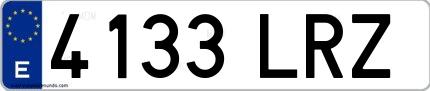 Ejemplo de matrícula española 4133 LRZ