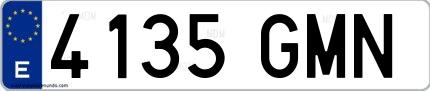 Ejemplo de matrícula española 4135 GMN