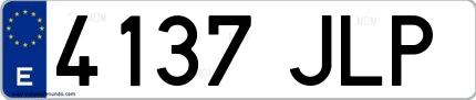Ejemplo de matrícula española 4137 JLP