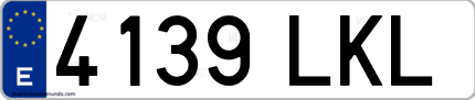 Ejemplo de matrícula de coche ordinaria 4139 LKL