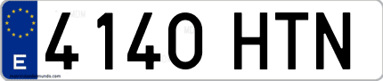 Ejemplo de matrícula de coche ordinaria 4140 HTN