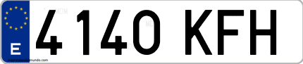 Ejemplo de matrícula de coche ordinaria 4140 KFH