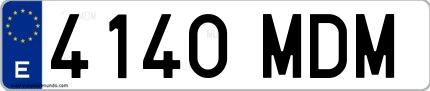Ejemplo de matrícula española 4140 MDM
