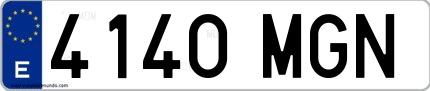 Ejemplo de matrícula española 4140 MGN