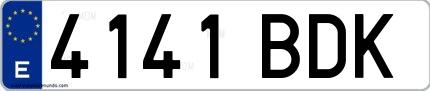 Ejemplo de matrícula española 4141 BDK