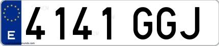 Ejemplo de matrícula española 4141 GGJ