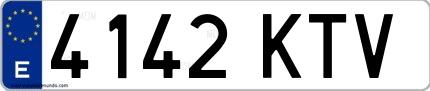 Ejemplo de matrícula española 4142 KTV