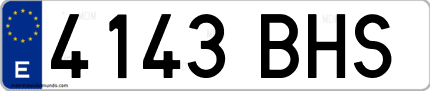 Ejemplo de matrícula de coche ordinaria 4143 BHS