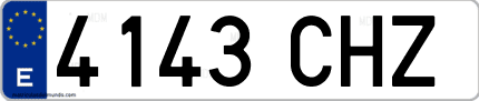 Ejemplo de matrícula de coche ordinaria 4143 CHZ