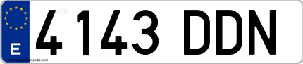 Ejemplo de matrícula de coche ordinaria 4143 DDN
