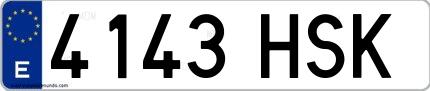 Ejemplo de matrícula española 4143 HSK