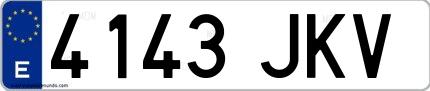 Ejemplo de matrícula española 4143 JKV