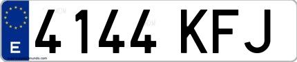 Ejemplo de matrícula española 4144 KFJ
