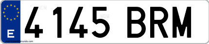 Ejemplo de matrícula de coche ordinaria 4145 BRM