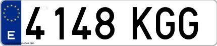 Ejemplo de matrícula española 4148 KGG