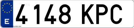 Ejemplo de matrícula de coche ordinaria 4148 KPC