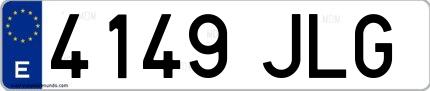Ejemplo de matrícula española 4149 JLG