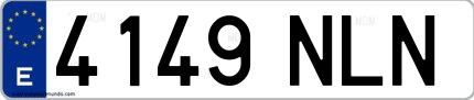 Ejemplo de matrícula española 4149 NLN