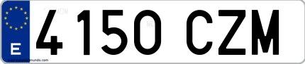 Ejemplo de matrícula española 4150 CZM