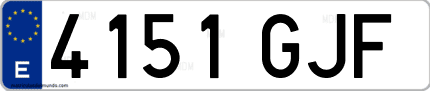 Ejemplo de matrícula de coche ordinaria 4151 GJF