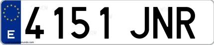 Ejemplo de matrícula española 4151 JNR