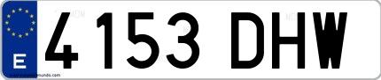 Ejemplo de matrícula española 4153 DHW