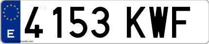 Ejemplo de matrícula de coche ordinaria 4153 KWF