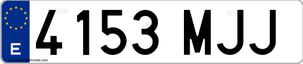 Ejemplo de matrícula de coche ordinaria 4153 MJJ