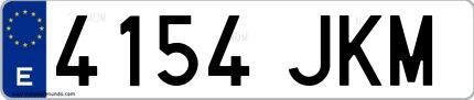 Ejemplo de matrícula española 4154 JKM